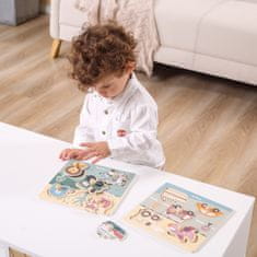 Viga Toys PolarB Drevené puzzle Zvieratká s kolíčkami