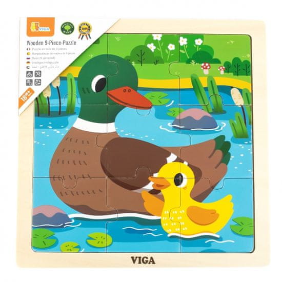 Viga Toys Handy Drevené kačacie puzzle 9 dielikov