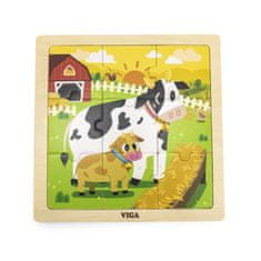 Viga Toys Handy Drevené puzzle Fudge 9 dielikov