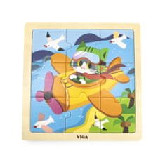 Viga Toys Handy Drevené puzzle Lietadlo 9 dielov