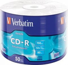 VERBATIM CD-R 700MB/ 52x/ 80min/ 50pack/ wrap