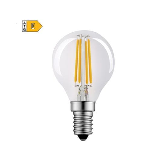 Diolamp LED Filament Mini Globe žiarovka číra P45 4W/230V/E14/2700K/480Lm/360°