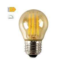 Diolamp LED Mini Globe Filament žiarovka P45 Amber 6W/230V/E27/2700K/700Lm/360°/Dim