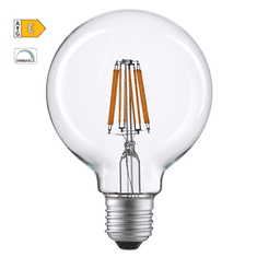 Diolamp LED Globe Filament žiarovka číra G125 10W/230V/E27/2700K/1220Lm/360°/Dim