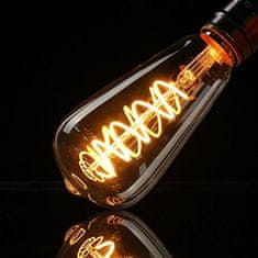 Diolamp LED Spiral Filament žiarovka číra ST64 4W/230V/E27/1800K/300Lm/360°/Dim