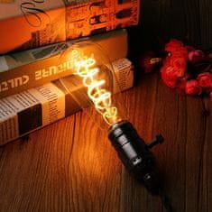 Diolamp LED Spiral Filament žiarovka číra ST64 4W/230V/E27/1800K/300Lm/360°/Dim