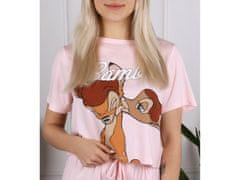 Disney DISNEY Bambi Dámske letné ružové pyžamo s krátkym rukávom, krátke nohavice XXS