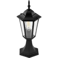 LUMILED Záhradná lampa E27 čierny lampáš BELLIS 40cm
