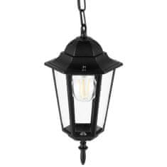 LUMILED Záhradná lampa E27 závesná čierna lucerna BELLIS