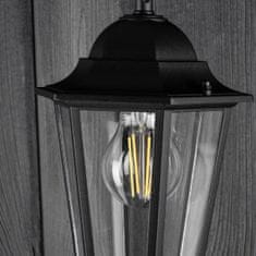 LUMILED Záhradná lampa E27 závesná čierna lucerna BELLIS