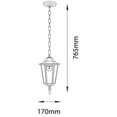 LUMILED Záhradná lampa E27 závesná patina lampáš BELLIS