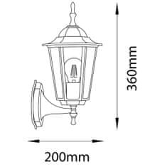 LUMILED Záhradná lampa E27 fasádne nástenné svietidlo BELLIS c