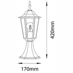 LUMILED Záhradná lampa E27 patina lampáš BELLIS 40cm