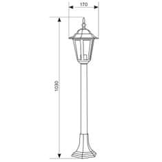 LUMILED Záhradné svietidlo E27 patina lampáš BELLIS 100cm 