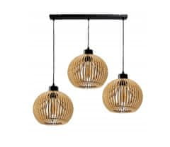 Berge Stropné LED svietidlo LOFT 3xE27 - WOOD - čierne