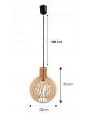Berge Stropné svietidlo drevená GULE - 1xE27