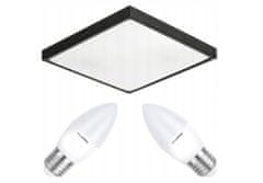 Berge Stropné LED svietidlo LARI-S BLACK - 2xE27 IP20 + 2x E27 10W sviečka - teplá biela