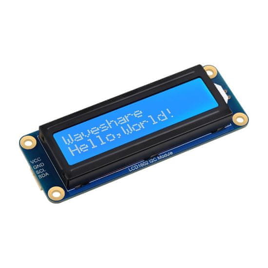 Waveshare Zobrazovací modul LCD1602 biely text s modrým pozadím I2C