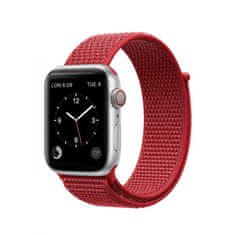 Coteetci Remienok na suchý zips pre Apple Watch 42 / 44mm - červený WH5226-RD