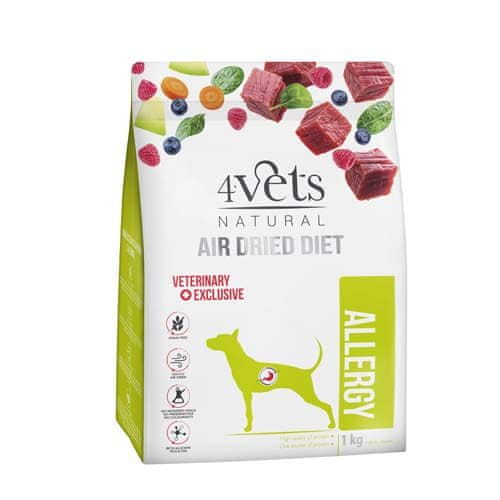 4VETS AIR DRIED NATURAL VETERINARY EXCLUSIVE ALLERGY 1kg sušené krmivo pre psov s potravinovou intoleranciou