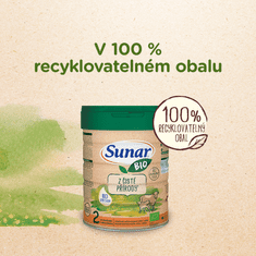 Sunar BIO 2 pokračovacie dojčenské mlieko, 6 x 700 g