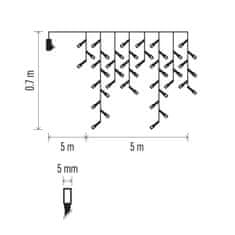 EMOS EMOS LED vianočné cencúle, 5 m, vonkajšia aj vnútorná, teplá biela, ovládač, programy, časovač D4CW02