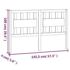 Vidaxl Čelo postele čierne 145,5x4x100 cm masívna borovica