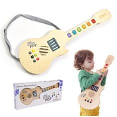 Classic world Svietiaca drevená elektrická gitara pre deti