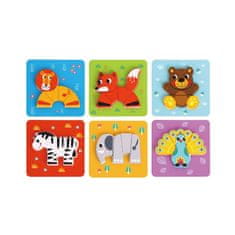 Tooky Toy Drevené puzzle Montessori Puzzle Set 34 El. + 6 dosiek