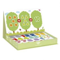 Tooky Toy Drevená magnetická skladačka Montessori pre deti, ktoré sa učia počítať čísla s ovocím 81 el.