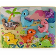 Tooky Toy Montessori Drevené puzzle Zvieratá Dinosaury Zodpovedajúce tvary