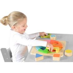 Masterkidz Farebné drevené geometrické puzzle Montessori