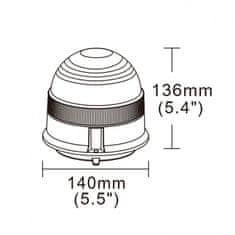 Kaxl Výstražný maják, svetlo oranžové 12/24V, magnet, 12xLED