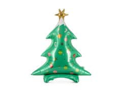 PartyDeco Fóliový multibalón Vianočný stromček 78x94cm