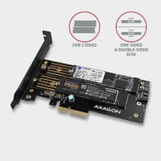 AXAGON PCEM2-D, PCIe x4 - M.2 NVMe M-key + SATA B-key slot adaptér, vr. LP