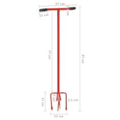 Petromila vidaXL Záhradný ručný kultivátor červený oceľový