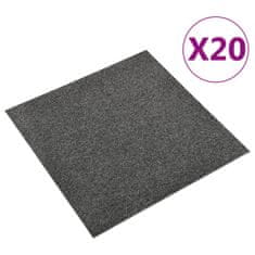 Vidaxl Kobercové podlahové dlaždice 20 ks 5 m2 50x50 cm antracitové