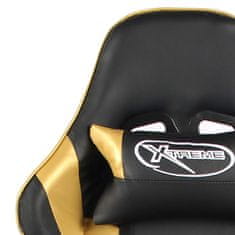 Petromila vidaXL Otočná herná stolička s opierkou nôh zlatá PVC