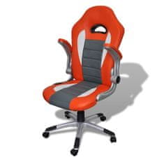 Vidaxl Oranžová moderná kancelárska stolička z umelej kože