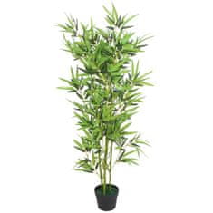 Vidaxl Umelá rastlina, bambus s kvetináčom 120 cm, zelený