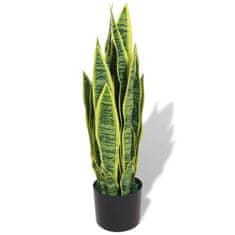 Vidaxl Umelá rastlina, sansevieria s kvetináčom 65 cm, zelená