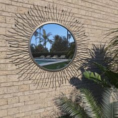 Petromila vidaXL Záhradné nástenné zrkadlo dizajn slnečných lúčov 80 cm čierne