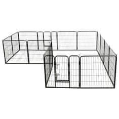 Petromila vidaXL Oceľová ohrádka pre psov so 16 panelmi 80x80 cm čierna