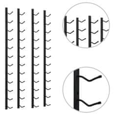 Vidaxl Nástenné stojany na víno na 12 fliaš 2 ks čierne železné
