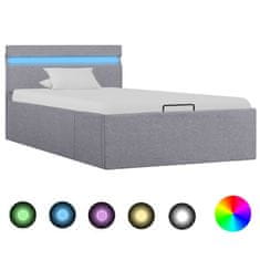 Vidaxl Hydraulický posteľný rám+úložný priestor, LED, látka 90x200 cm