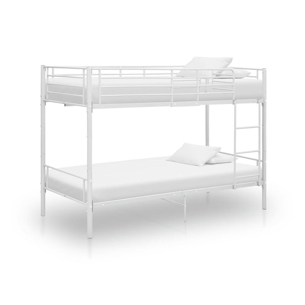 Petromila vidaXL Poschodová posteľ biela kovová 90x200 cm