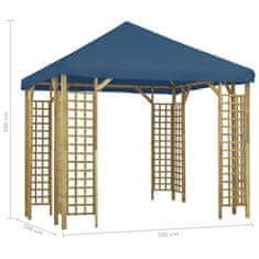 Vidaxl Altánok 3x3 m, modrý