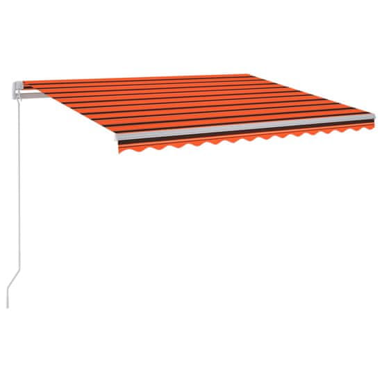 Vidaxl Ručne zaťahovacia markíza s LED 300x250 cm oranžovo-hnedá