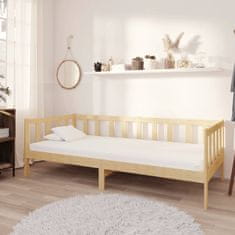 Vidaxl Denná posteľ s matracom, 90x200 cm, masívne borovicové drevo