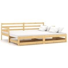 Vidaxl Výsuvná posteľ, 2 x (90x200) cm, masívne borovicové drevo